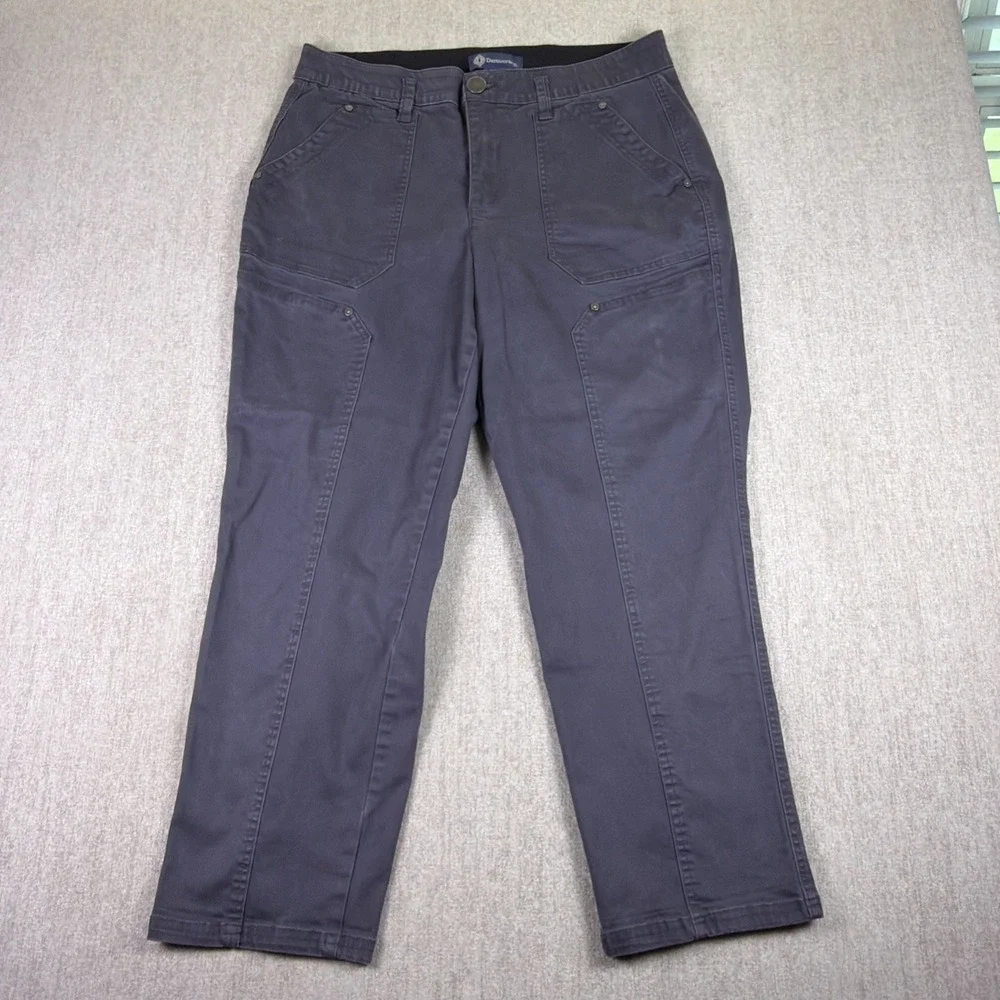 Democracy Pants Women Size 16W Gray Ab Solution Straight Utility Double Knee